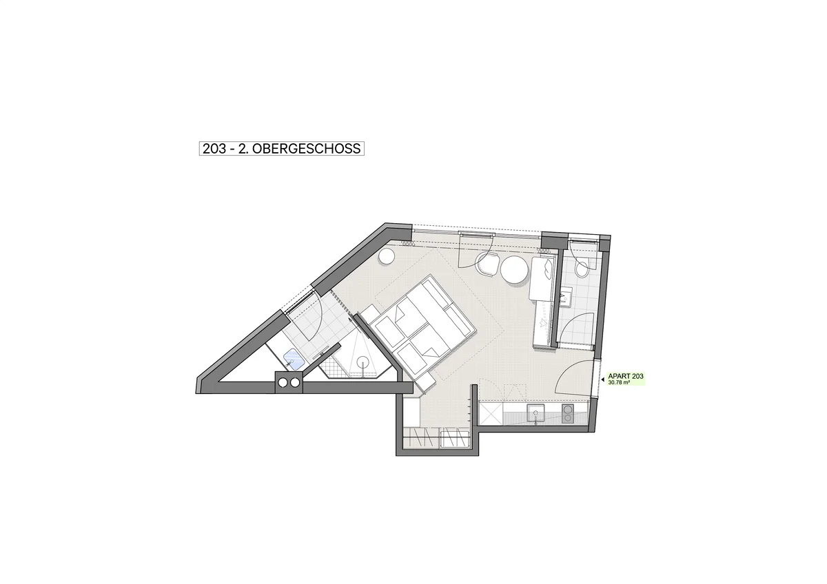Grundriss Apartment Classic Plus 2. Obergeschoss – Angelika Apartments Ischgl